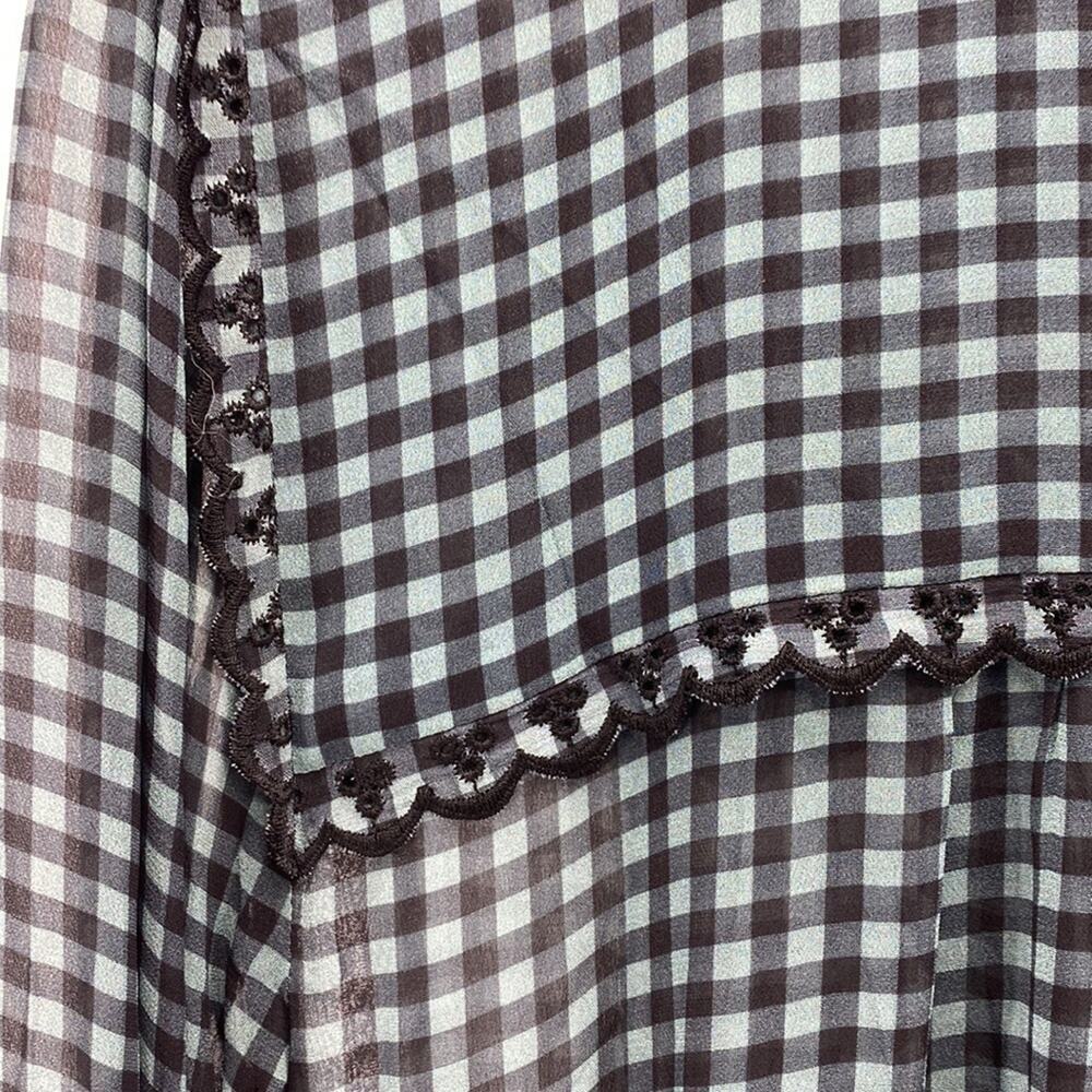 Johnny Was Jade Gingham Plaid Lana Tiered Midi dress size S bohemian prairie - Picture 13 of 15